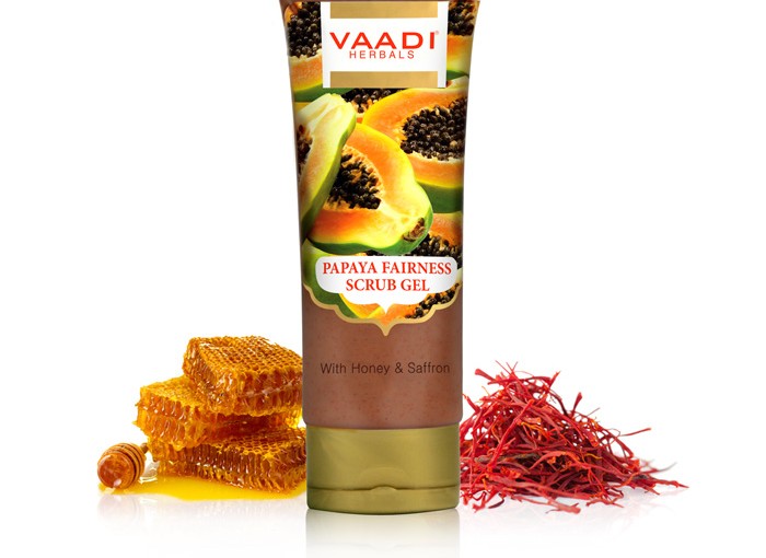 Papaya Fairness Scrub Gel with Honey & Saffron