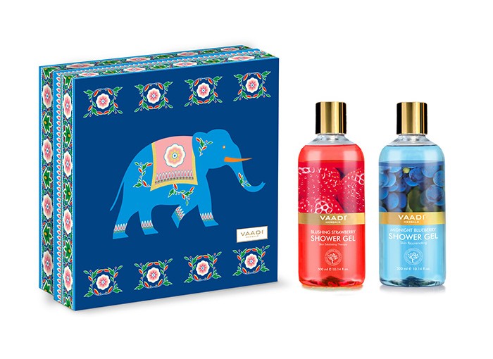 Very Berry Shower Gels Gift Box -blushing Strawberry 300 Ml & Midnight Blueberry 300 Ml (Royal Elephant) ( 300 Ml X 2 )