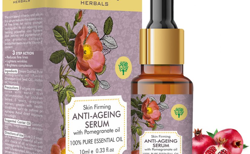 Vitamin E Anti Ageing Serum with Pomegranate Oil – Reduces Fine Lines, Lightens Wrinkles & Brightens Complexion
