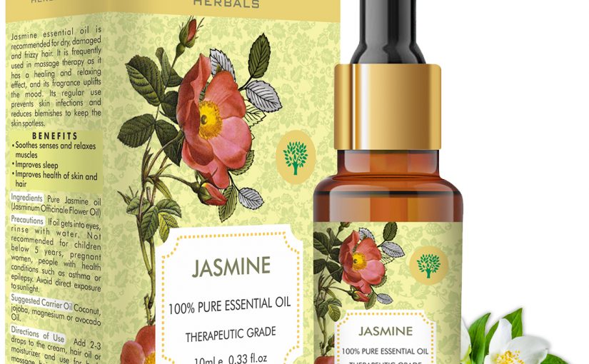 Jasmine Essential Oil – Nourishes Dry & Damaged Hair, Improves Sleep, Uplifts Mood, Reduces Acne & Blemishes – 100% Pure Therapeutic Grade