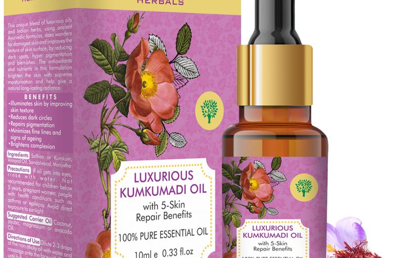 Luxurious Kumkumadi Oil (Pure Mix of Saffron, Sandalwood, Manjistha & Almond Oil) – Reduces Dark Circles, Pigmentation & Brightens Complexion