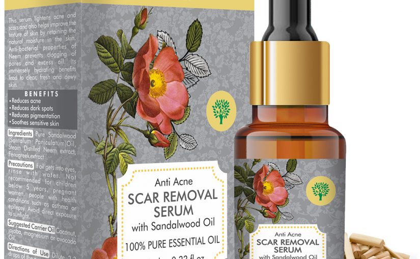 Scar Removal Serum (Pure Mix of Sandalwood Oil, Steam Distilled Neem & Fenugreek Extract) – Reduces Acne, Dark Spots & Pigmentation